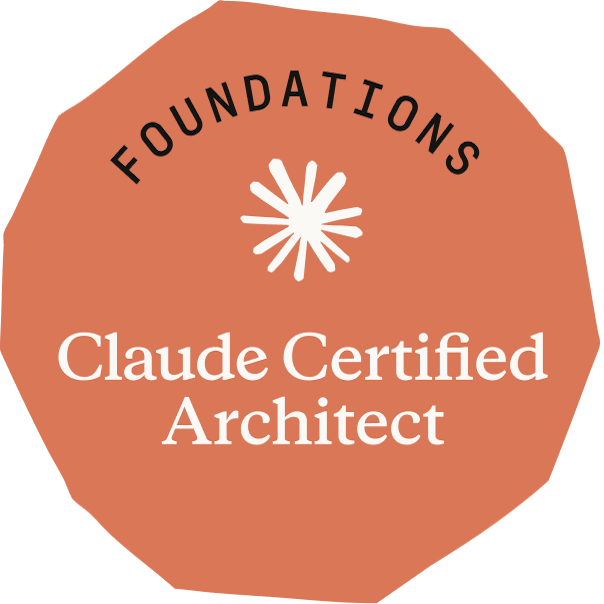 Claude Certified Architect — Foundations badge, awarded by Anthropic